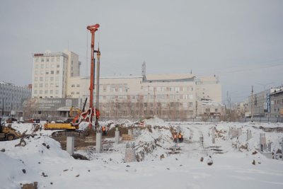 Благоустройство площади Ленина в Якутске ведется в соответствии с графиком