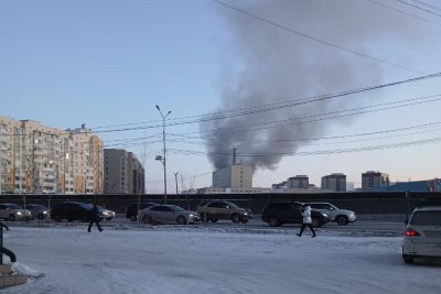 На улице Крупской в Якутске произошёл пожар