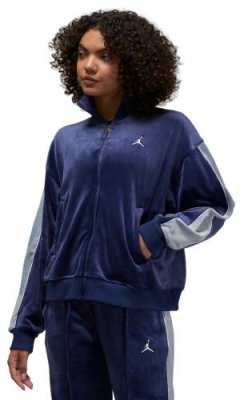 Толстовка женская Jordan Flight Velour Full-Zip (2XL; blue (синий); DV1396-410-2XL) Толстовки, джемперы, свитеры, худи / Одежда, обувь и аксессуары | V4.Market