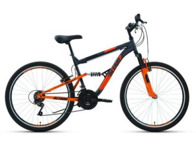 Велосипеды Двухподвесы Altair MTB FS 26 1.0, год 2021, цвет Серебристый-Оранжевый, ростовка 18
