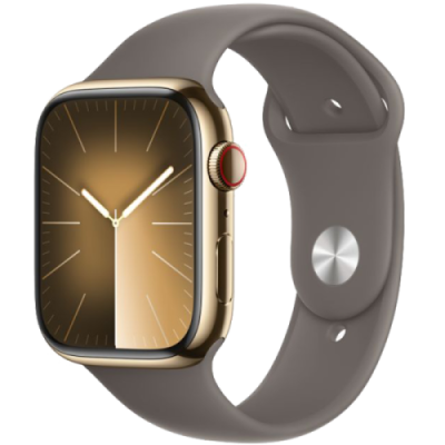 Умные часы  Apple Watch Series 9, 41 мм, Clay Sport Band, Gold Stainless Steel, Size S/M (MRJW3)