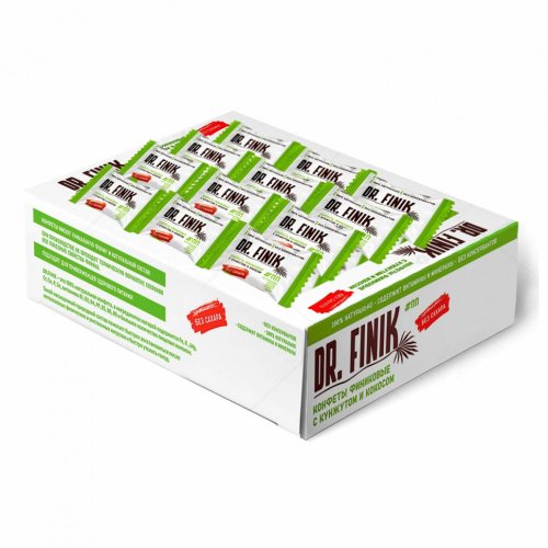 Конфеты финиковые DRFINIK с кокосом и кунжутом без сахара 450 г коробка 622799 (2)