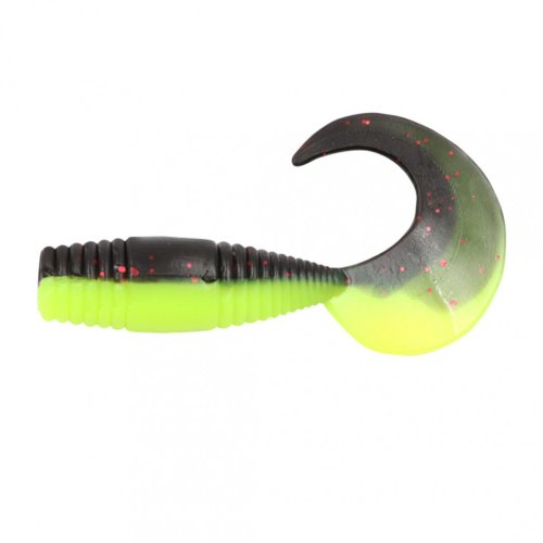 Твистер Yaman PRO Spry Tail, р.1,5 inch, цв. 32 - Black Red Flake/Chartreuse, 10 шт  YP-ST15-32