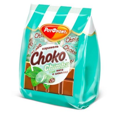 Карамель Choko Chimba со вкусом мяты и шоколада, Рот Фронт, 250 гр.
