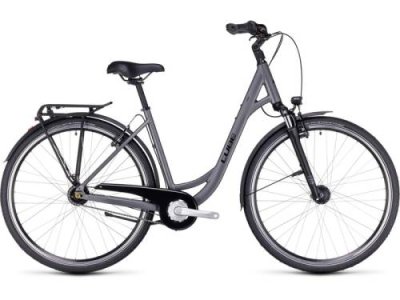 Женский велосипед Cube Town Easy Entry, год 2023, цвет Серебристый-Черный, ростовка 19.5