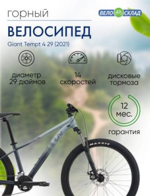 Женский велосипед Giant Tempt 4 29, год 2021, цвет Серебристый, ростовка 14.5 / Велосипеды Женские | Спорт и отдых | V4.Ru: Маркетплейс