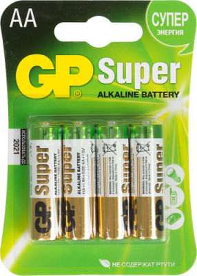 Батарейка GP Super Alkaline 15А, АА, 4 шт. / Внешние аккумуляторы | Электроника | V4.Ru: Маркетплейс