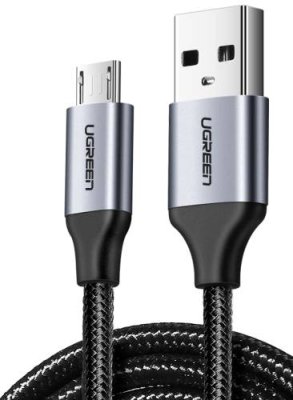 Кабель UGREEN US290 USB-A - MicroUSB, 1м серо-черный / Кабели | Электроника | V4.Ru: Маркетплейс