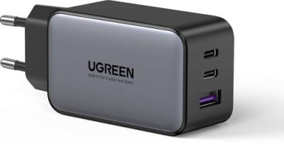 Сетевое зарядное устройство UGREEN  USB-A + 2хUSB-C, GaN, 65 Вт черный / Сетевые зарядные устройства | Электроника | V4.Ru: Маркетплейс