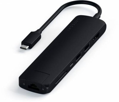 Адаптер Satechi USB-C Slim Multiport with Ethernet черный / Переходники | Электроника | V4.Ru: Маркетплейс