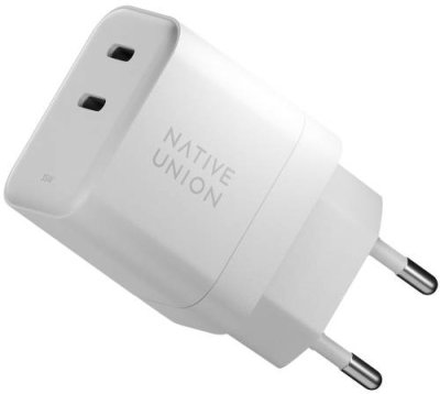 Сетевое зарядное устройство Native Union Fast GaN Charger 2 USB-C, PD, 35 Вт белый / Сетевые зарядные устройства | Электроника | V4.Ru: Маркетплейс