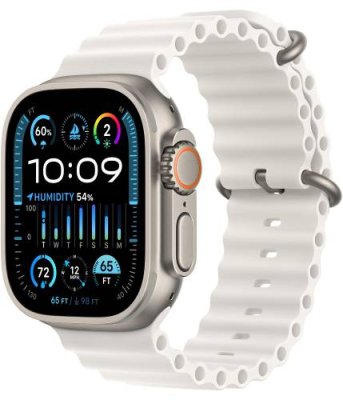 Apple Watch Ultra 2 GPS + Cellular, 49 мм, корпус из титана, ремешок Ocean белого цвета / Watch Ultra 2 | Электроника | V4.Ru: Маркетплейс