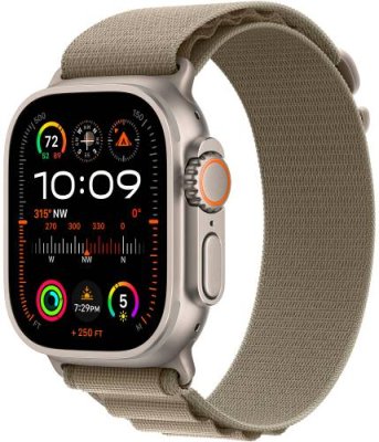 Apple Watch Ultra 2 GPS + Cellular, 49 мм, корпус из титана, ремешок Alpine оливкового цвета, размер M / Watch Ultra 2 | Электроника | V4.Ru: Маркетплейс