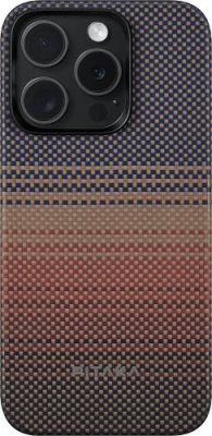 Чехол Pitaka Fusion Weaving MagEZ Case 5 для iPhone 15 Pro Max, кевлар, синий/коричневый / Чехлы | Электроника | V4.Ru: Маркетплейс