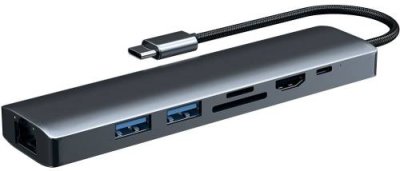 Адаптер moonfish Multiport Type-C, Ethernet 7 в 1, серый / Адаптеры | Электроника | V4.Ru: Маркетплейс