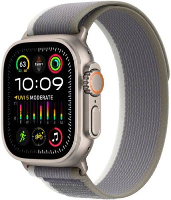 Apple Watch Ultra 2 GPS + Cellular, 49 мм, корпус из титана, ремешок Trail зеленого/серого цвета, размер M/L / Watch Ultra 2 | Электроника | V4.Ru: Маркетплейс