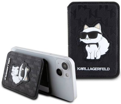 Чехол-бумажник Lagerfeld Saffiano Choupette Cardslot MagSafe, черный / Чехлы | Электроника | V4.Ru: Маркетплейс