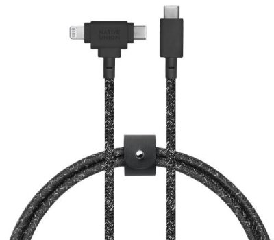 Кабель Native Union Belt Cable USB-С - Lightning/USB-С, 1,5 м, кевлар, серый космос / Кабели | Электроника | V4.Ru: Маркетплейс