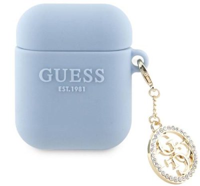 Чехол Guess Diamond Charm для Airpods 1/2, голубой / Аксессуары для наушников | Электроника | V4.Ru: Маркетплейс