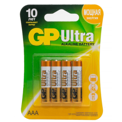 Батарейка алкалиновая GP Ultra Alkaline 24А AАA, 4 шт. Батарейки / Электроника | V4.Market