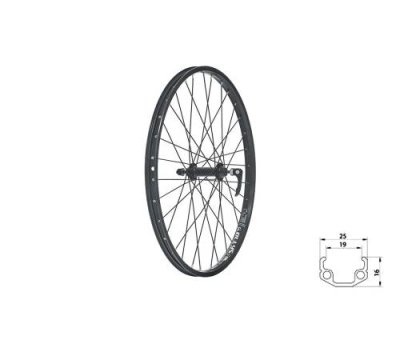 Колесо велосипедное KLS WASPER V-brake F, переднее, 24", под ободной тормоз, эксцентрик, чёрный, Wheel front KLS WASPER / Колеса для велосипеда | Спорт и отдых | V4.Ru: Маркетплейс