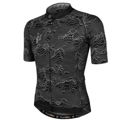 Велофутболка FUNKIER ROSSINI J-2106 Black Men Pro Short Sleeve Jersey, черная рисунок "горы", 12-841 / Велофутболка | Спорт и отдых | V4.Ru: Маркетплейс