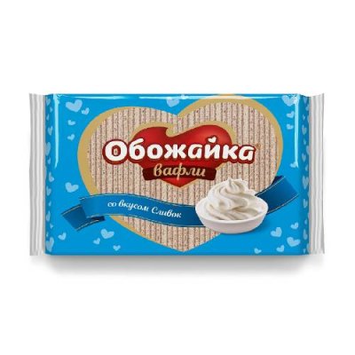 Вафли Обожайка со вкусом сливок, Пензенская кондитерская фабрика, 225 гр. Вафли / Продукты питания | V4.Market