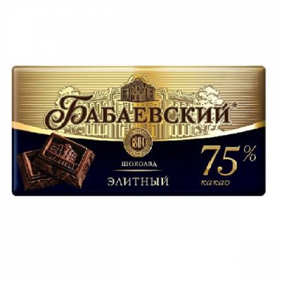 Шоколад Бабаевский элитный 75% какао, 90 гр. Горький шоколад / Продукты питания | V4.Market