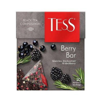 Чай черный ароматизированный Tess Berry Bar, в пирамидках, 20 шт. На выпускной / Продукты питания | V4.Market