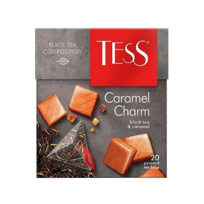 Чай черный Tess Caramel Charm, в пирамидках, 20 шт. На выпускной / Продукты питания | V4.Market