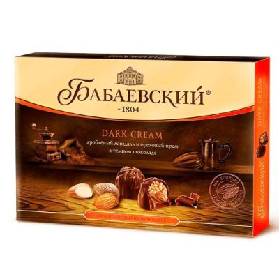 Набор конфет Бабаевский Dark Cream Collection Целый фундук и дробленый миндаль, 200 гр. Конфеты в коробках / Продукты питания | V4.Market