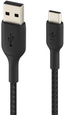 Кабель Belkin BoostCharge Braided USB-A - USB-C, 2 м, нейлон, черный / Кабели | Электроника | V4.Ru: Маркетплейс