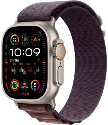 Apple Watch Ultra 2 GPS + Cellular, 49 мм, корпус из титана, ремешок Alpine цвета индиго, размер M / Watch Ultra 2 | Электроника | V4.Ru: Маркетплейс