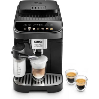 De'Longhi Кофемашина на 2 чашки с системой подачи молока LatteCrema, 7 рецептов, черная Magnifica Evo De'Longhi / Кофемашины | Товары для дома | V4.Ru: Маркетплейс