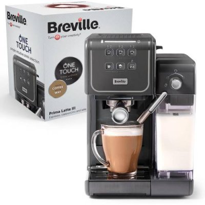 Breville Кофемашина на 2 чашки с насадкой для вспенивания молока Breville Prima Latte III, черная / Кофемашины | Товары для дома | V4.Ru: Маркетплейс