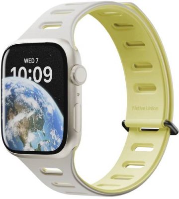 Ремешок Native Union Active Strap для Apple Watch 42/44/45/49 мм, L, силикон, лимонный+серый / Ремешки | Электроника | V4.Ru: Маркетплейс