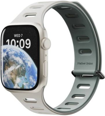 Ремешок Native Union Active Strap для Apple Watch 42/44/45/49 мм, L, силикон, зеленый+серый / Ремешки | Электроника | V4.Ru: Маркетплейс