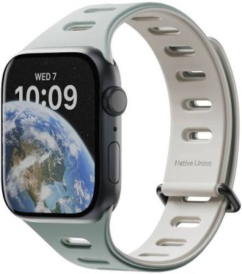 Ремешок Native Union Active Strap для Apple Watch 38/40/41 мм, S, силикон, зеленый+серый / Ремешки | Электроника | V4.Ru: Маркетплейс