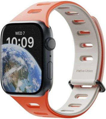 Ремешок Native Union Active Strap для Apple Watch 38/40/41 мм, S, силикон, оранжевый+серый / Ремешки | Электроника | V4.Ru: Маркетплейс