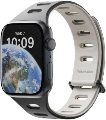 Ремешок Native Union Active Strap для Apple Watch 38/40/41 мм, S, силикон, серый+черный / Ремешки | Электроника | V4.Ru: Маркетплейс