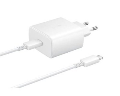 Сетевое зарядное устройство Samsung Super Fast Charger USB Type-C 45W + Cable Type-C (белый) / Сетевые зарядные устройства | Электроника | V4.Ru: Маркетплейс