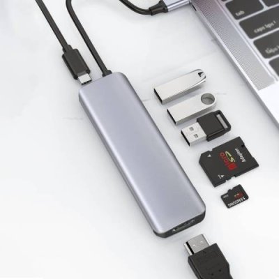 Адаптер WIWU Alpha 7 в 1 USB-C HUB на USB 3.0*3/TF/SD/HDMI/PD (A731HC) (Space Gray) / Адаптеры и переходники | Электроника | V4.Ru: Маркетплейс