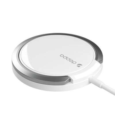 Беспроводное зарядное устройство Deppa MagSafe Ring (23156) для Apple iPhone / AirPods Qi 15W/Type-C 1m/кольцо-подставка (белый) / Док-станции и беспроводные зарядные устройства | Электроника | V4.Ru: Маркетплейс