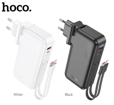 Внешний аккумулятор Hoco J126 2 в 1 10000mAh 22.5W Adapter (US/EU)/USB/Type-C/кабель Lightning + Type-C (черный) / Универсальные внешние аккумуляторы | Электроника | V4.Ru: Маркетплейс