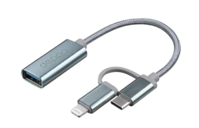 Адаптер Deppa (73135) OTG 2в1 USB на Type-C/ Lightning 15см (серый) / Адаптеры и переходники | Электроника | V4.Ru: Маркетплейс