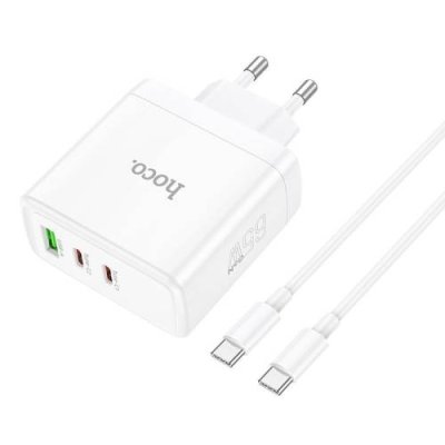 Сетевое зарядное устройство Hoco (N30) Glory USB/2xType-C PD 65W (белый) / Сетевые зарядные устройства | Электроника | V4.Ru: Маркетплейс