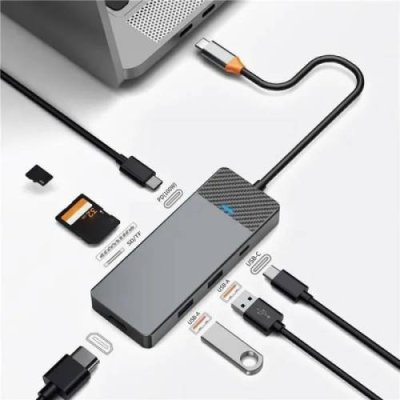 Адаптер WIWU Linker 7 в 1 USB-C HUB на USBx2/Type-C/HDMI/TF/SD (A721HD) (Grey) / Адаптеры и переходники | Электроника | V4.Ru: Маркетплейс