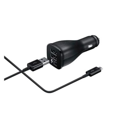 Автомобильное зарядное устройство Samsung (18W) 2000mA (USB) + кабель (microUSB 2.0) 150 см (black) Автомобильные зарядные устройства / Электроника | V4.Market