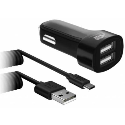 Автомобильное зарядное устройство BoraSCO 2 USB 5V/2.1A + кабель micro USB 2m Car Charger (20637) (черный) Автомобильные зарядные устройства / Электроника | V4.Market