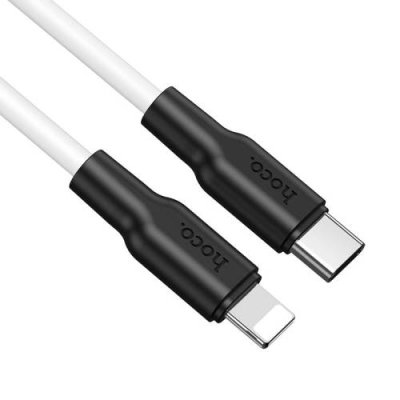 Кабель Hoco X21 Plus Data Cable (Lightning) на (Type-C) 100см 3.0A силикон (белый) Кабели / Электроника | V4.Market